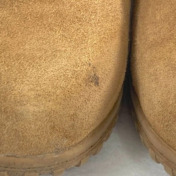 Khombu Laura All Weather Leather Knit Cuffs Ankle Boots Chestnut Brown 11M - Picture 5 of 8